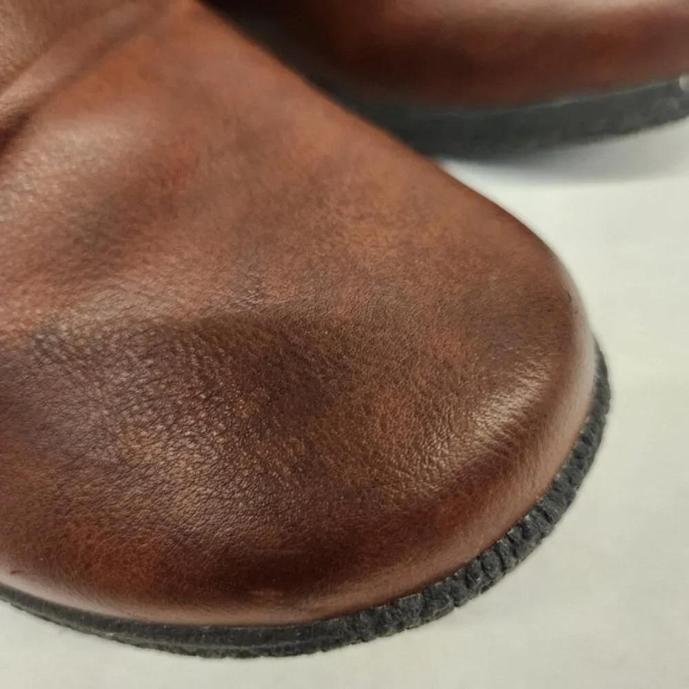 Westwind Brown Faux Fur Collar Ankle Boots‎ Women's Size 8M Winter Casual Shoes